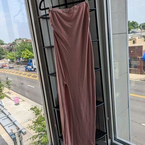 Pink bodycon slit dress